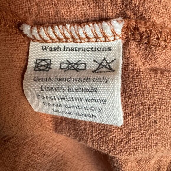 The Lullaby Club Bat Wing Dolman Sleeve Button Up Oversized Top in Clay Size XS - Picture 10 of 10